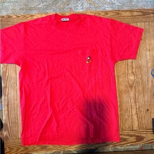 Disney Red Crewneck Tee with Mickey Tag